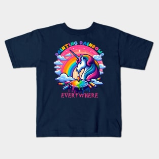 painting rainbow everywhere Kids T-Shirt